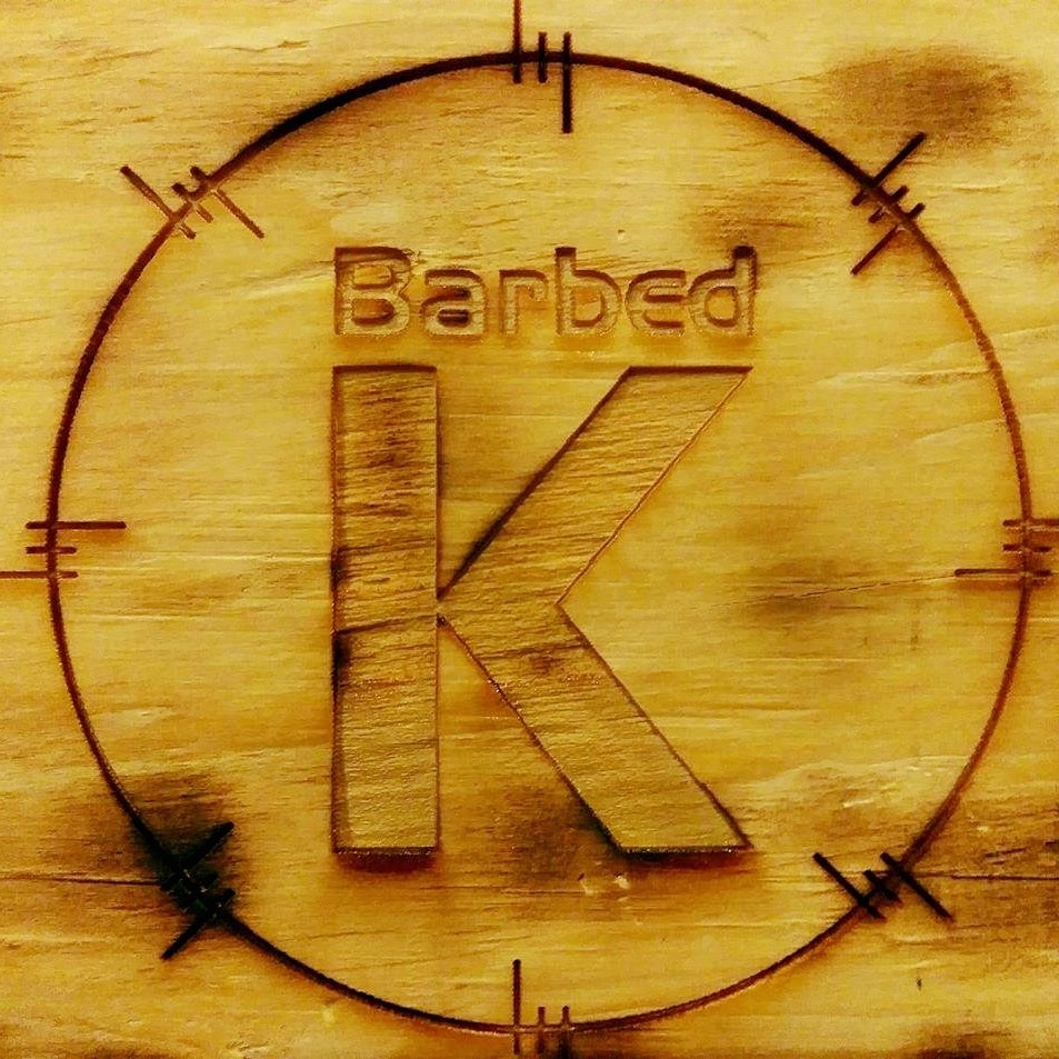 Barbed K Custom Etching Logo