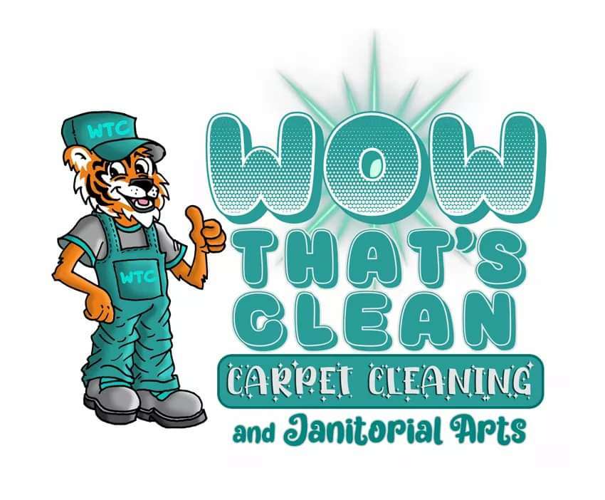 Wow That's Clean Carpet and Janitorial Arts Logo