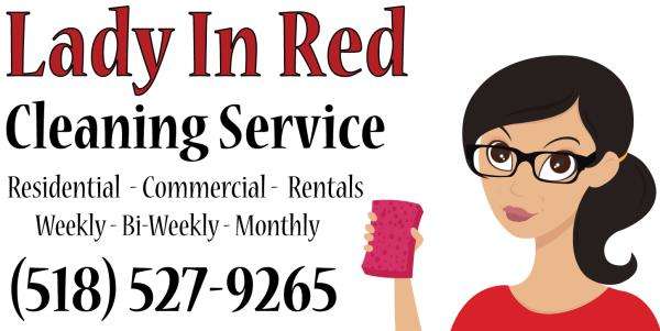 Lady In Red Cleaning Service Logo