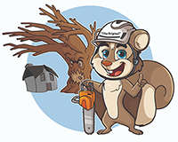 Flying Squirrel Tree And Debris Removal Logo