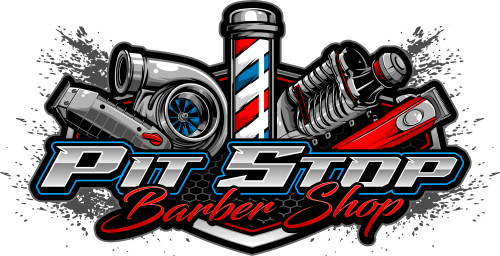 Pit Stop Barber Shop Logo