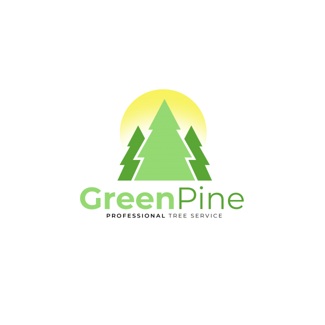 Green Pine Tree Service Logo