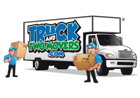 Truck and Two Movers Logo