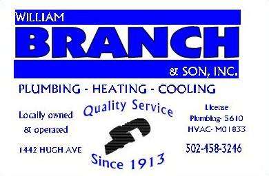 William Branch & Son Inc., Plumbing Heating & Cooling Logo