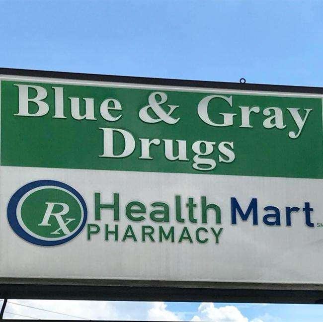 Blue & Gray Drugs Logo