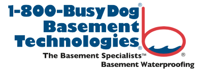 1-800-Busydog Basement Technologies Logo