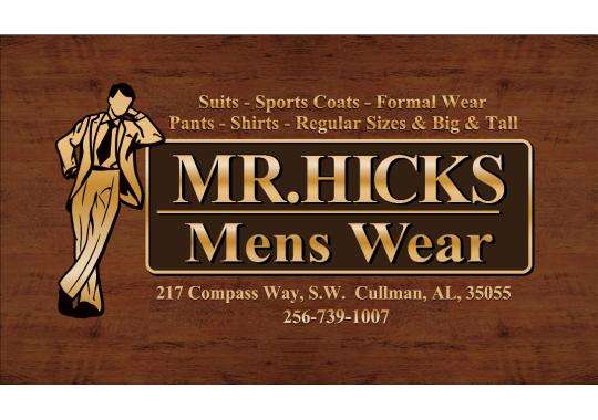 Mr. Hicks Mens Wear Logo