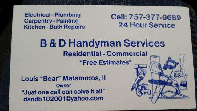 B & D Handyman Services Logo