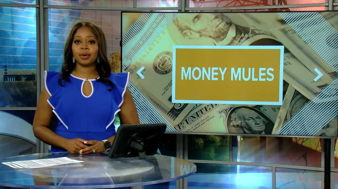 Reporter talking about money mule scams