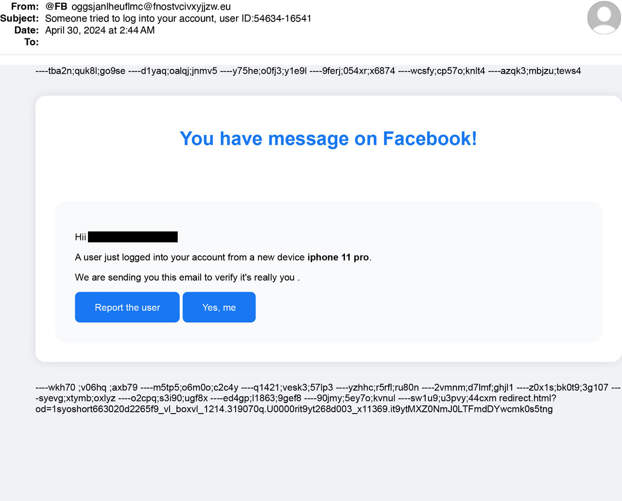 facebook phishing scam