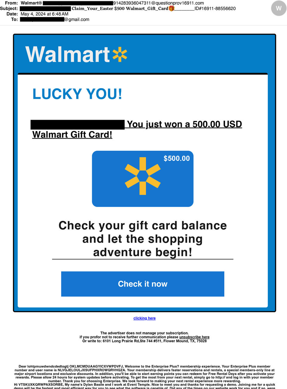 gift card phishing scam