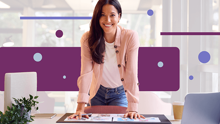 Woman behind a desk