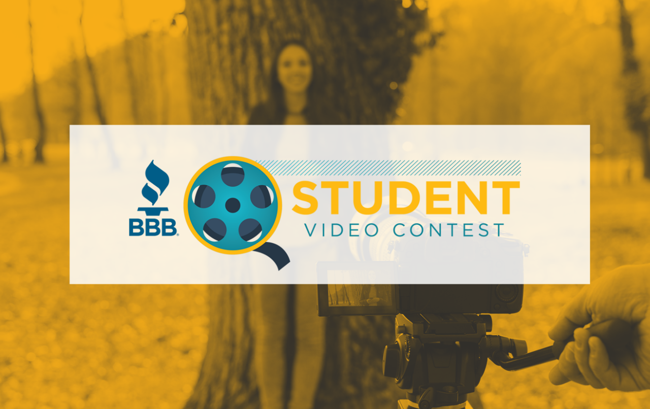 Video shooting at the park with Student Video Header Logo