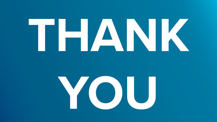 Thank You text w/ blue gradient bkgrd