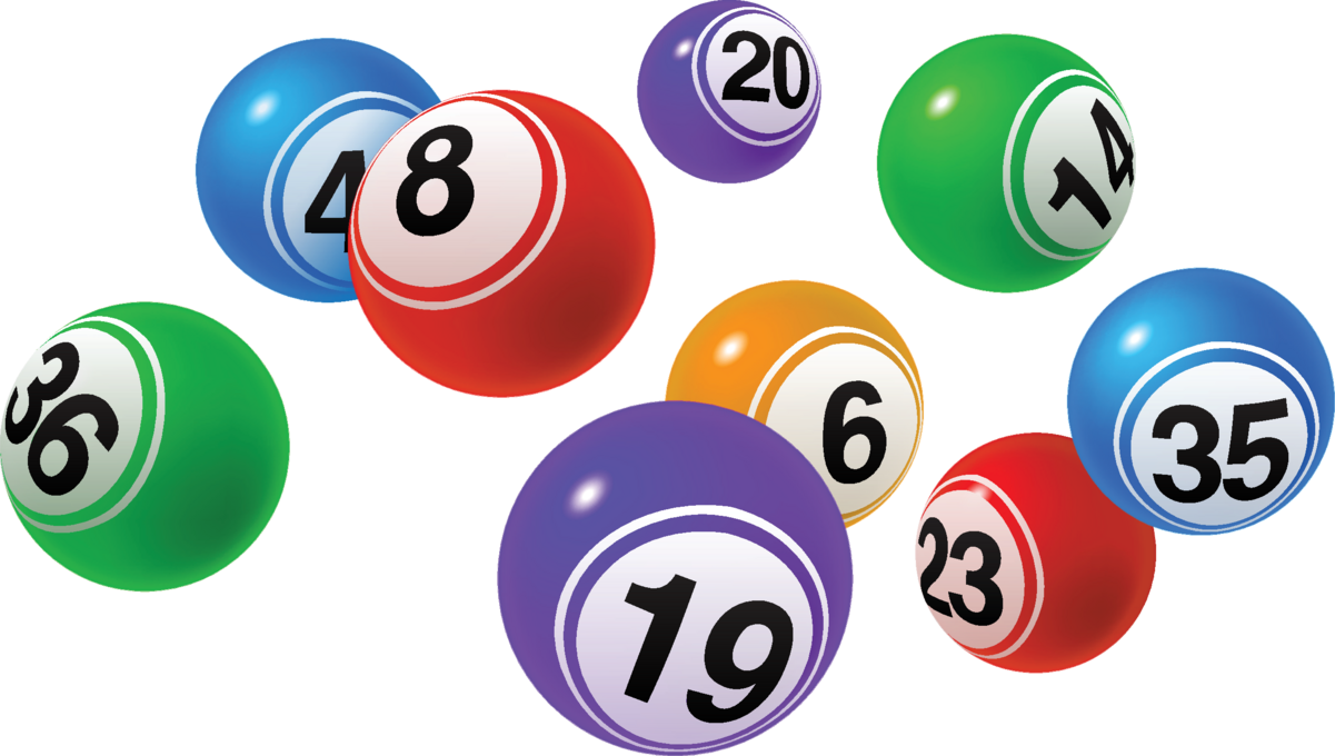 multi colored bingo balls over white background