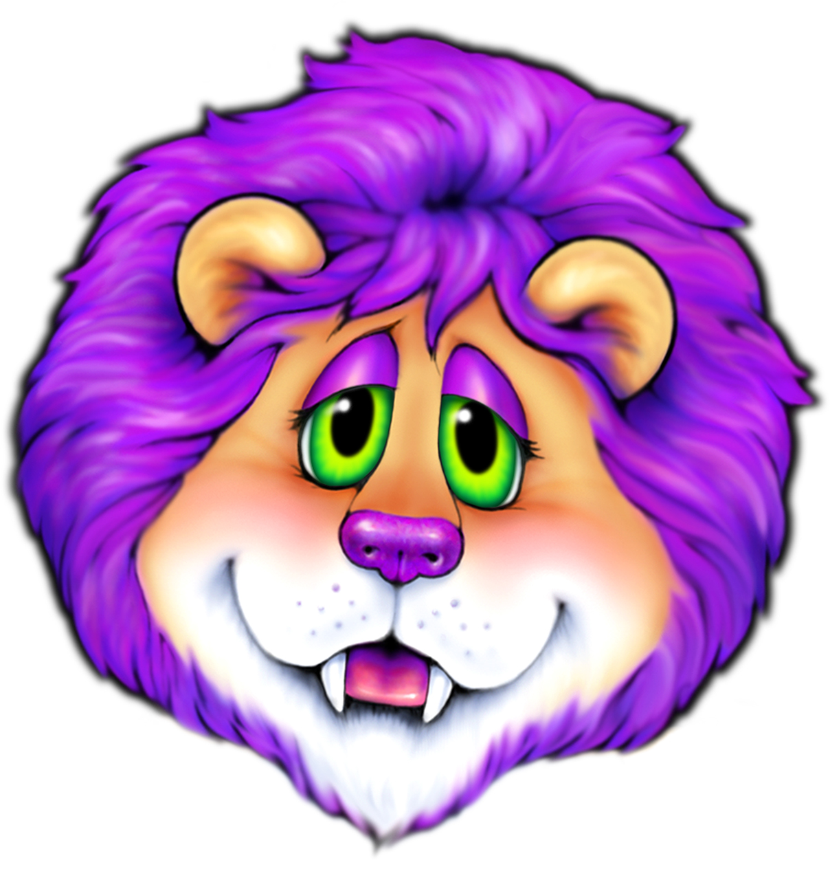 colorful lion head cartoon