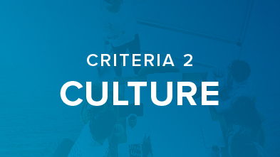 criteria 2 culture white on blue background
